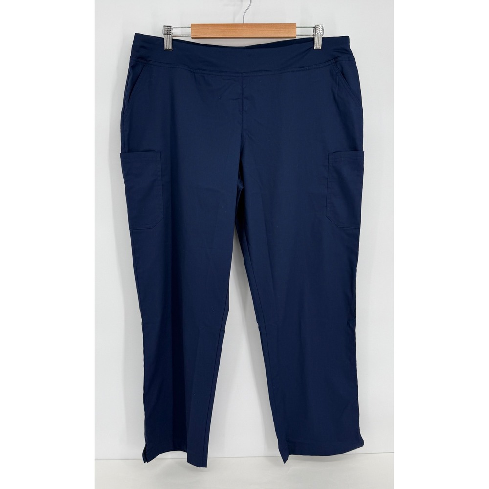 Butter-Soft Stretch Navy Blue Cargo Scrub Pants Petite Sz XL NWT